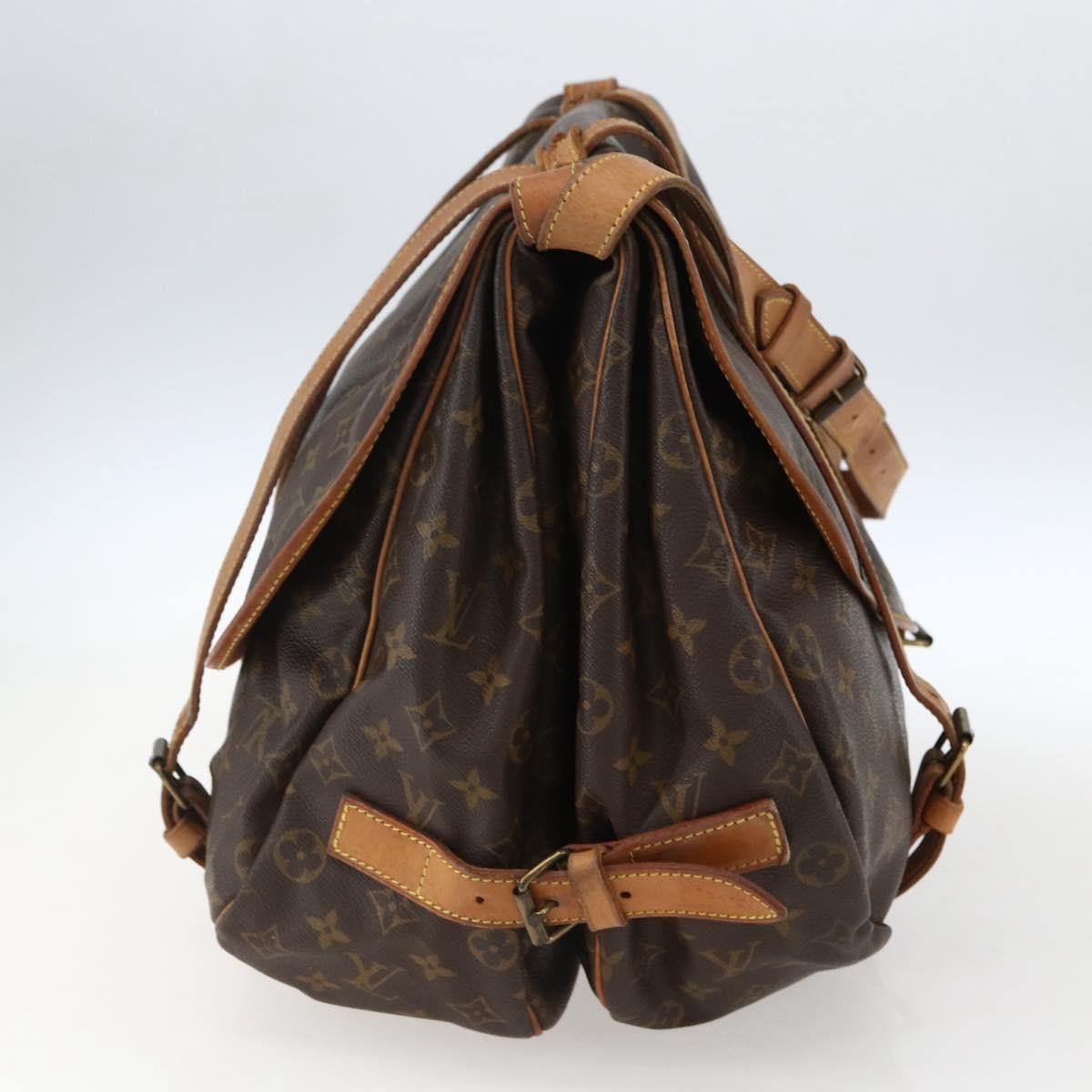 Louis Vuitton Saumur Handbag Monogram Canvas Brown Canvas Shoulder Bag
