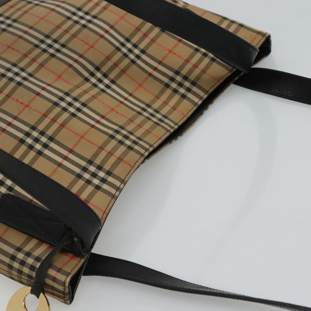 Burberry Nova Check Tote Canvas And Leather Beige Canvas Tote Bag