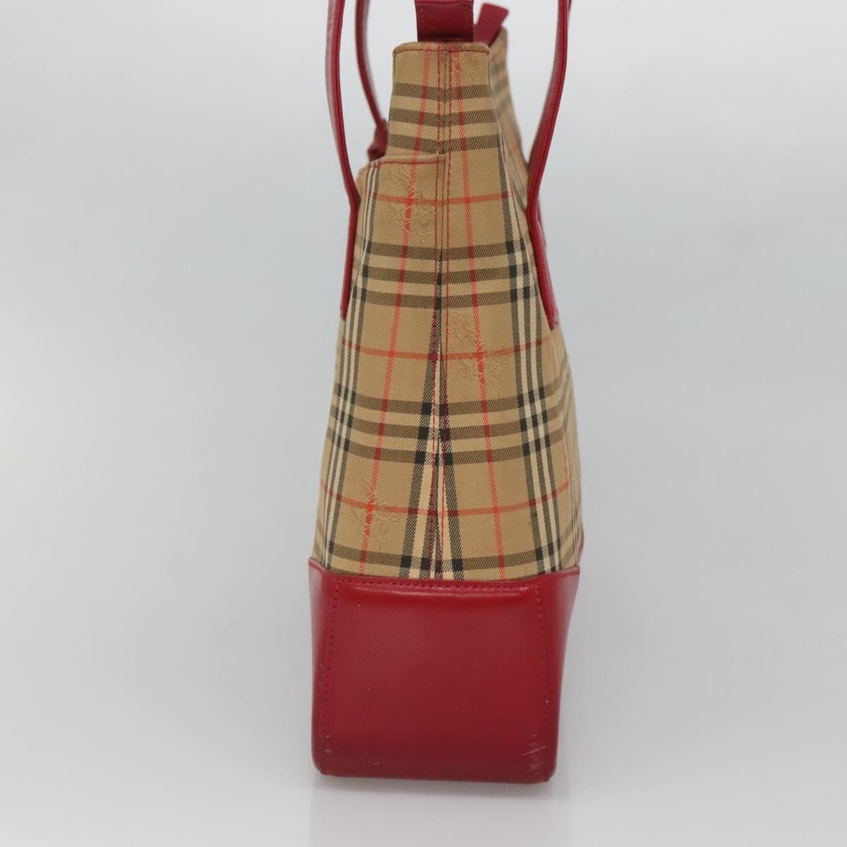 Burberry Nova Check Tote Canvas And Leather Beige Canvas Tote Bag