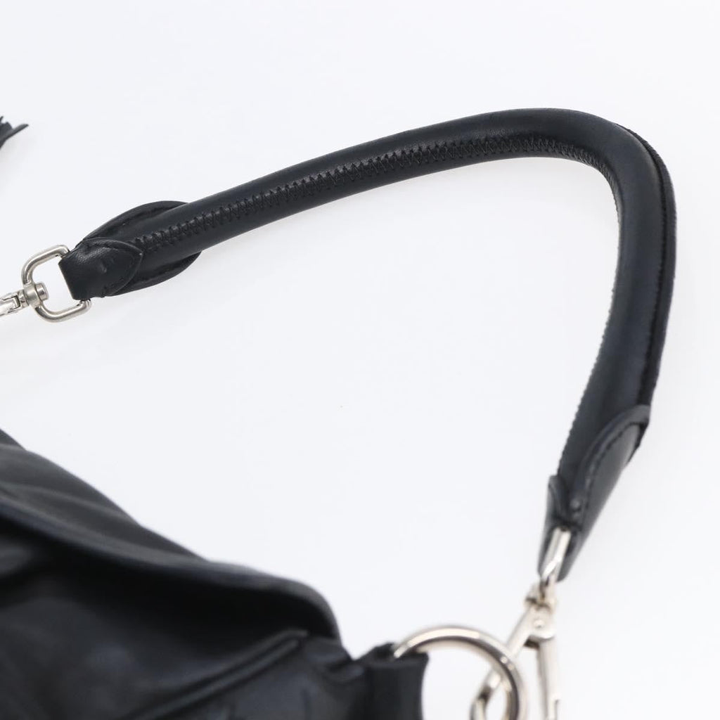 Prada Pushlock Shoulder Bag Leather Black Leather Shoulder Bag Bag