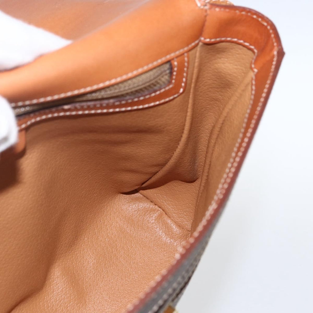 Celine Vintage Macadam Shoulder Bag Canvas And Leather Brown Canvas Shoulder Bag Bag