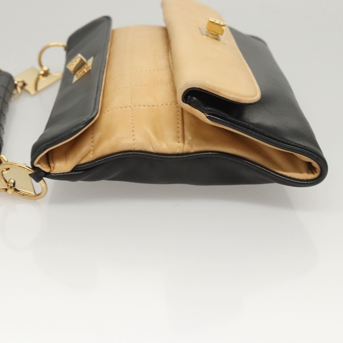 Chanel Chocolate Bar Cc Handbag Quilted Lambskin Beige Leather Handbag