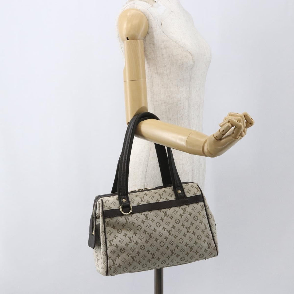 Louis Vuitton Josephine Handbag Mini Lin Khaki Canvas Handbag