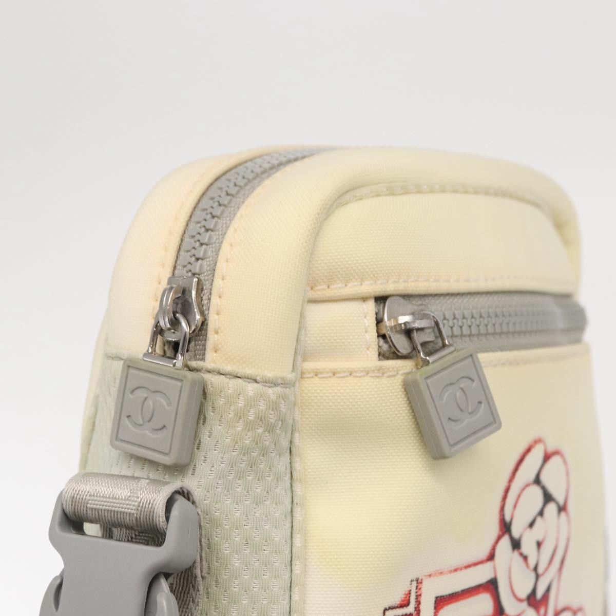 Chanel Sport Line Camera Crossbody Bag Nylon White Nylon Shoulder Bag Bag
