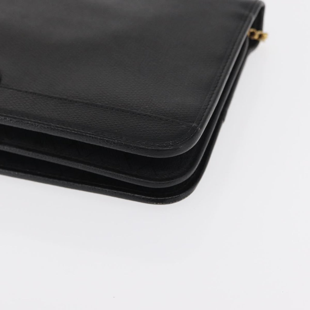 Christian Dior Vintage Shoulder Bag Leather Black Leather Shoulder Bag Bag (Pre-Owned)