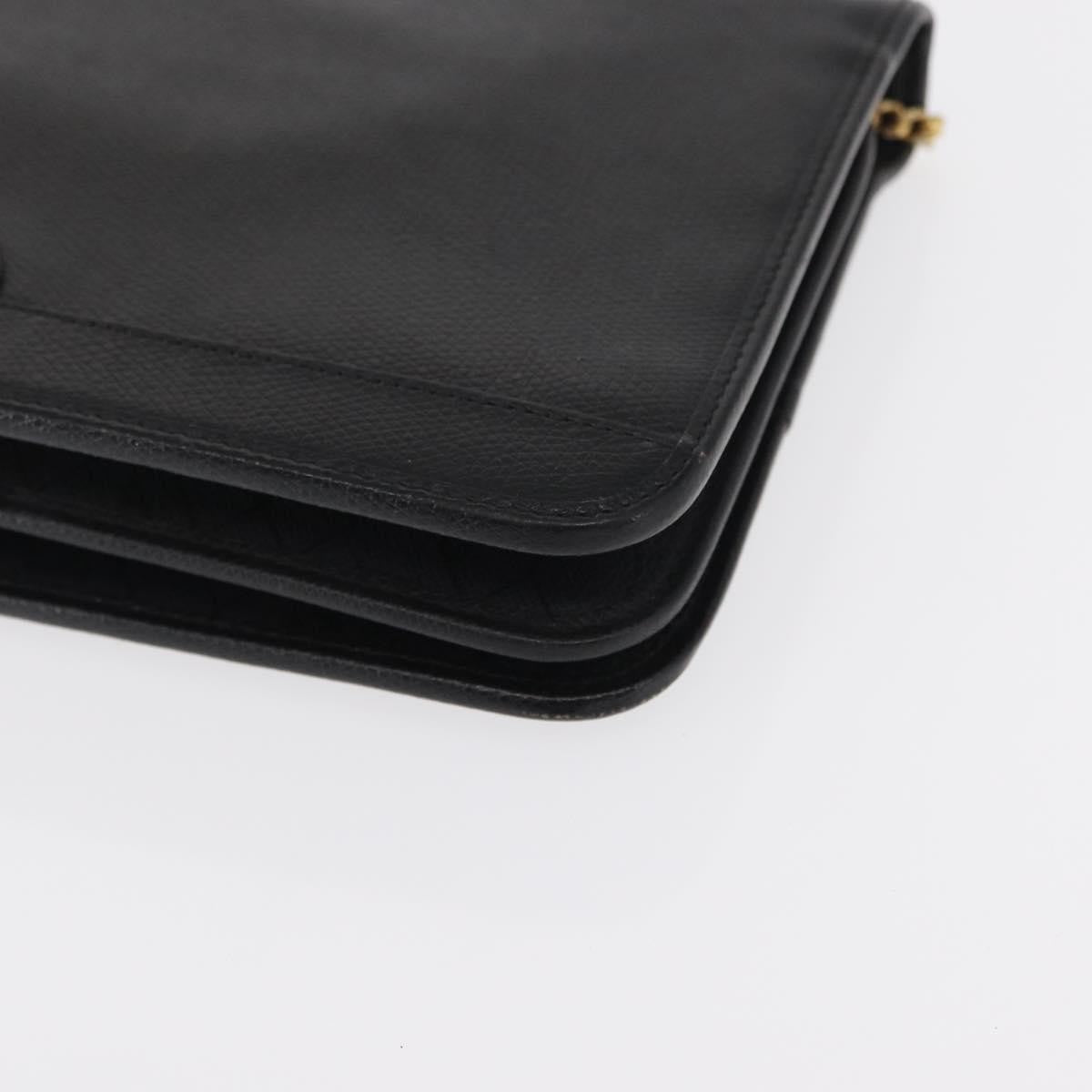 Christian Dior Vintage Shoulder Bag Leather Black Leather Shoulder Bag Bag (Pre-Owned)