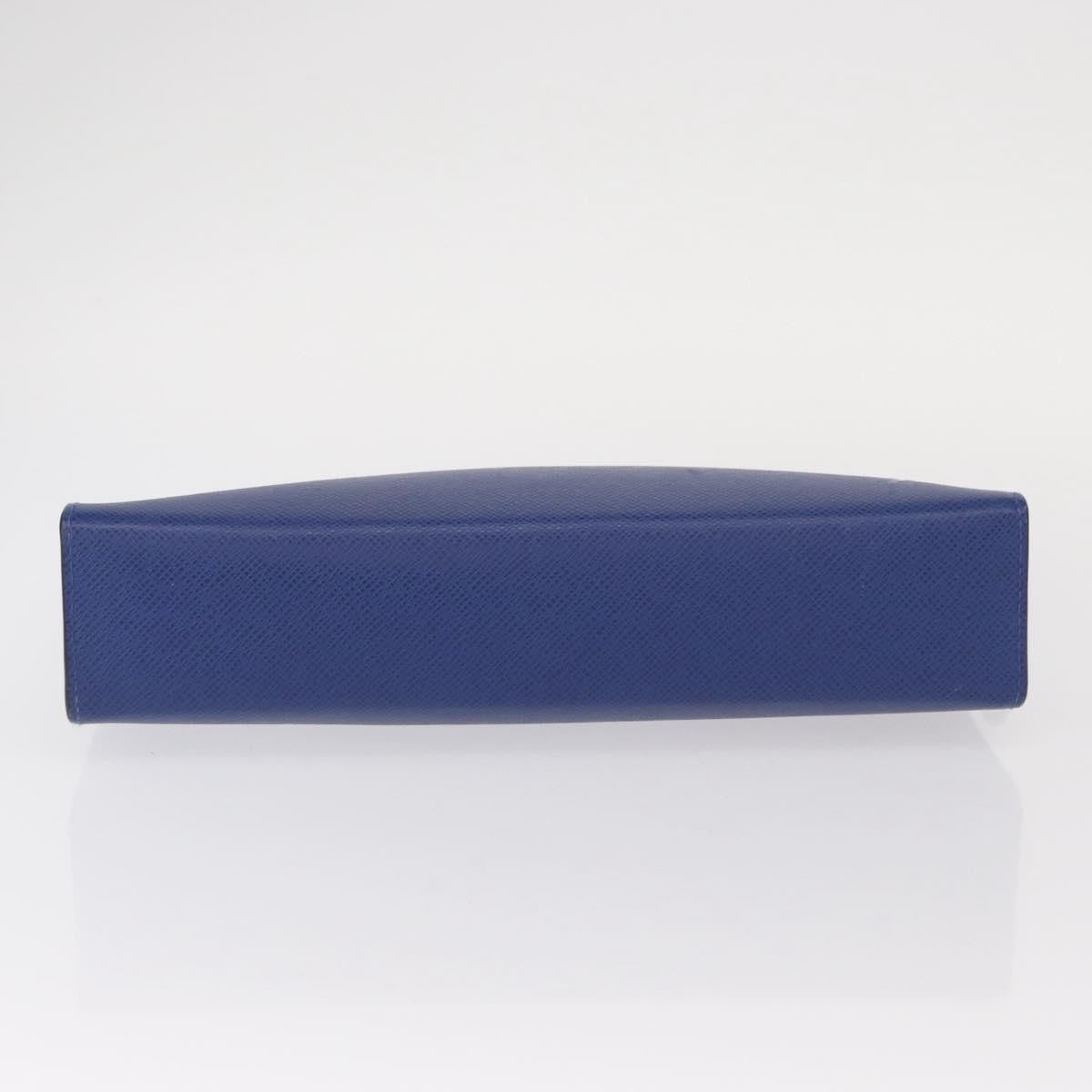 Louis Vuitton Pochette Voyage Taiga Leather Blue Leather Clutche & Pouche Bag