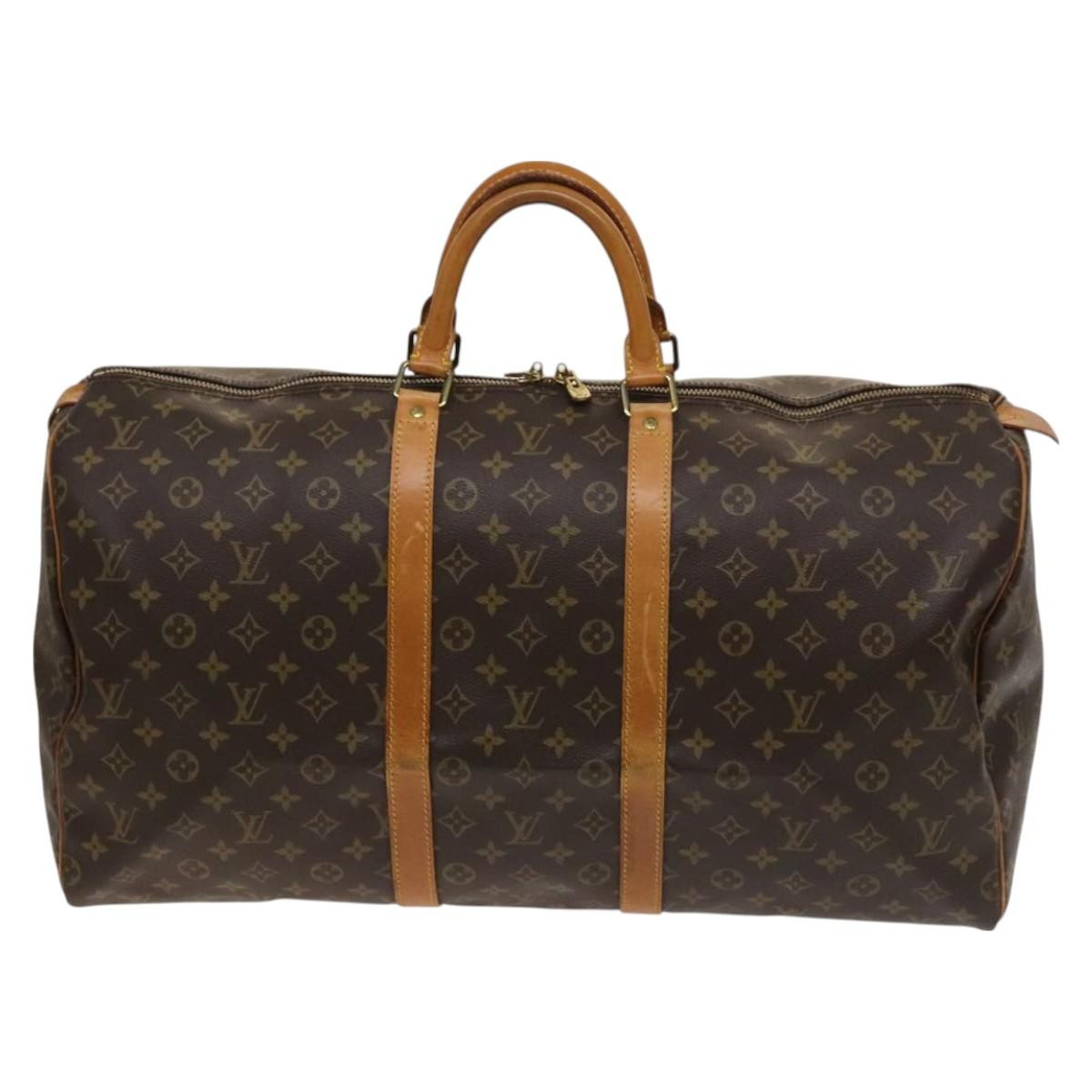 Louis Vuitton Keepall Bag Monogram Canvas Brown Canvas Travel Bag