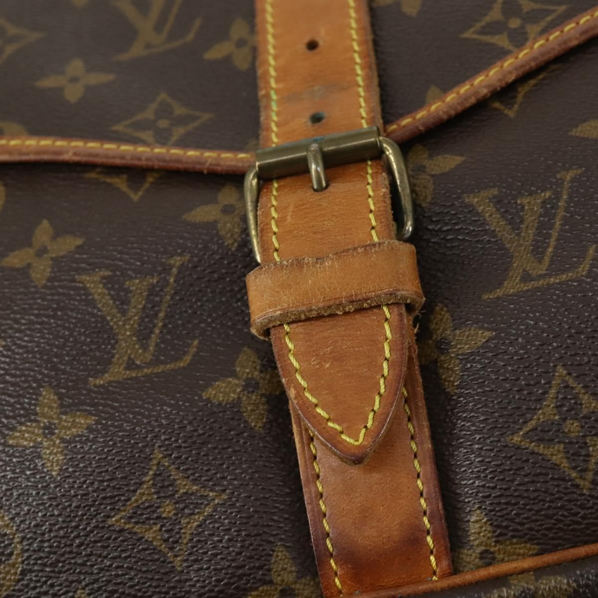 Louis Vuitton Saumur Handbag Monogram Canvas Brown Canvas Shoulder Bag