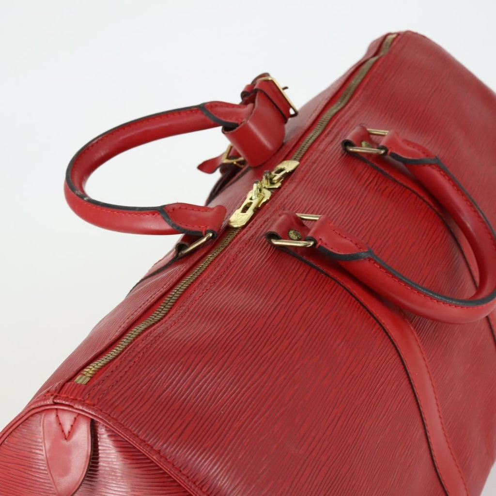 Louis Vuitton Keepall Bag Epi Leather Red Leather Travel Bag