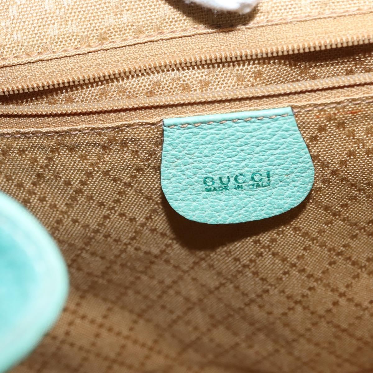 Gucci Vintage Bamboo Backpack Suede Green Suede Backpack Bag (Pre-Owned)