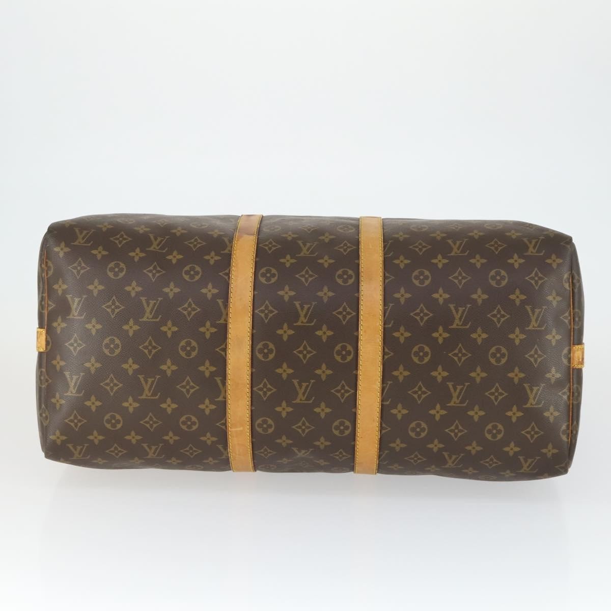 Louis Vuitton Keepall Bandouliere Bag Monogram Canvas Brown Canvas Travel Bag