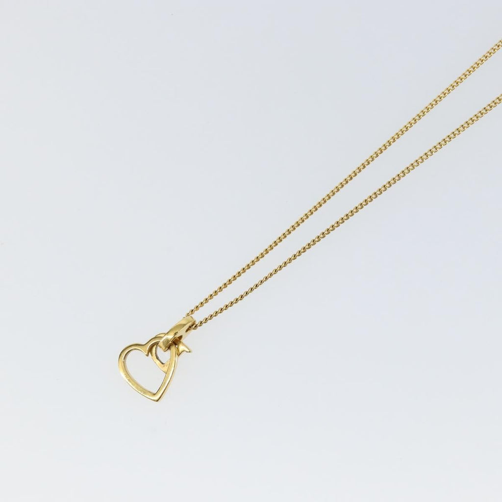 Christian Dior Cd Heart Necklace Metal Gold Metal Jewelry (Pre-Owned)
