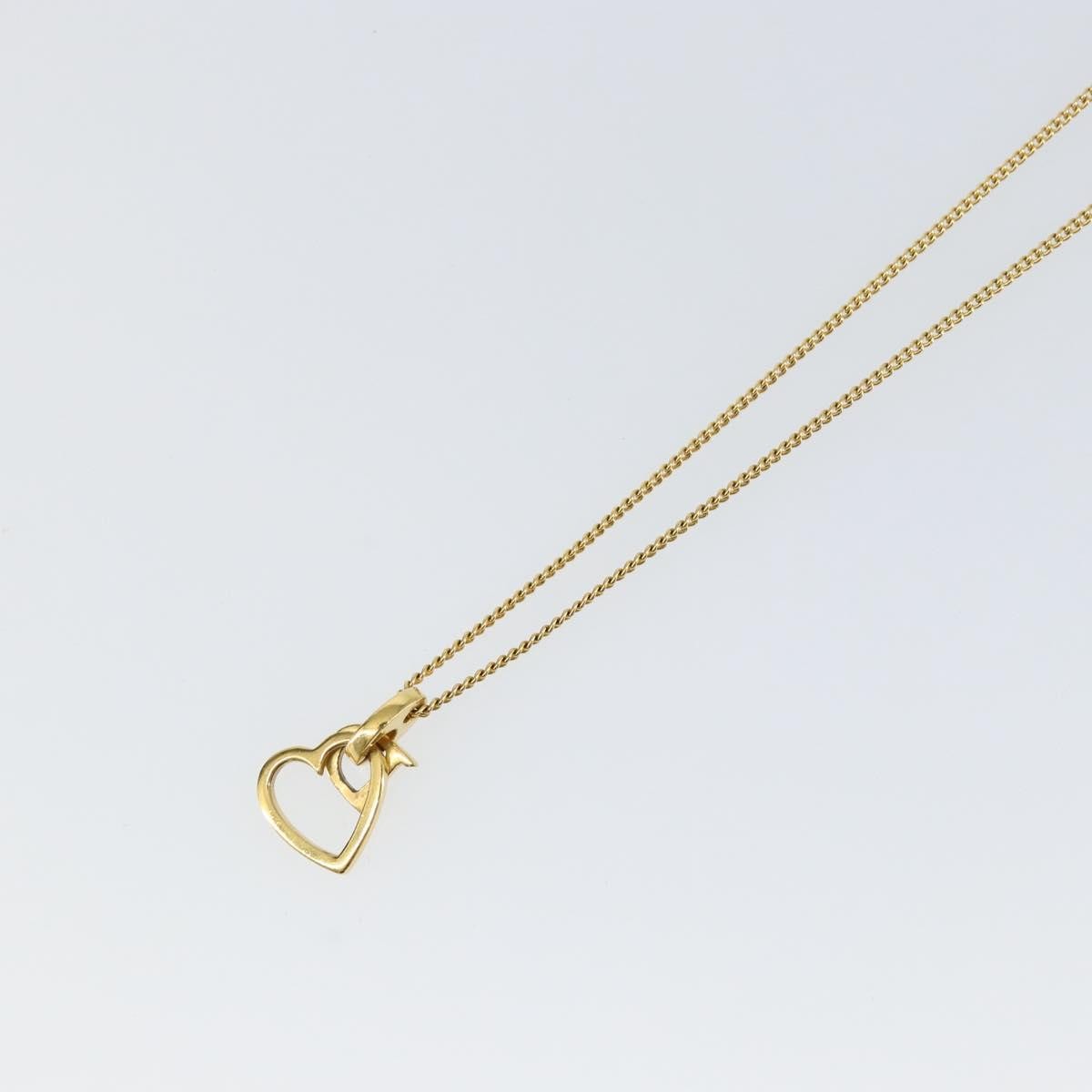 Christian Dior Cd Heart Necklace Metal Gold Metal Jewelry (Pre-Owned)