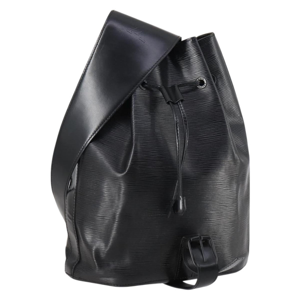 Louis Vuitton Sac A Dos Drawstring Backpack Epi Leather Black Leather Bag