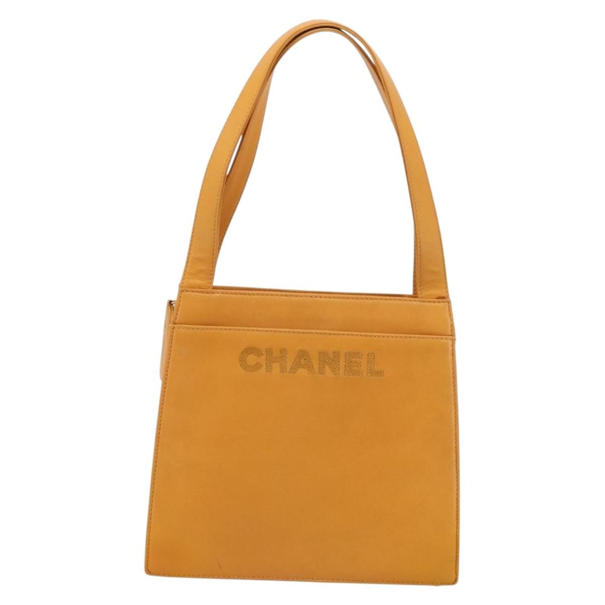 Chanel Vintage Logo Tote Leather Camel Leather Tote Bag Bag