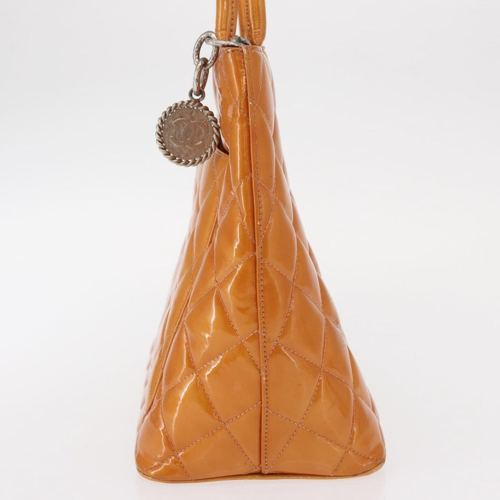 Chanel Medallion Tote Quilted Patent Beige Patent_Leather Tote Bag Bag