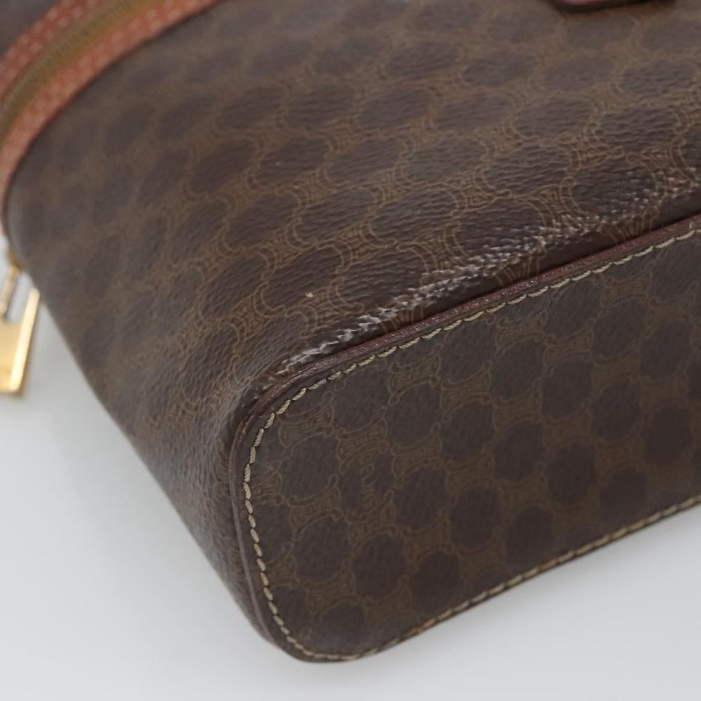 Celine Macadam Vanity Bag Canvas Brown Pvc Bag