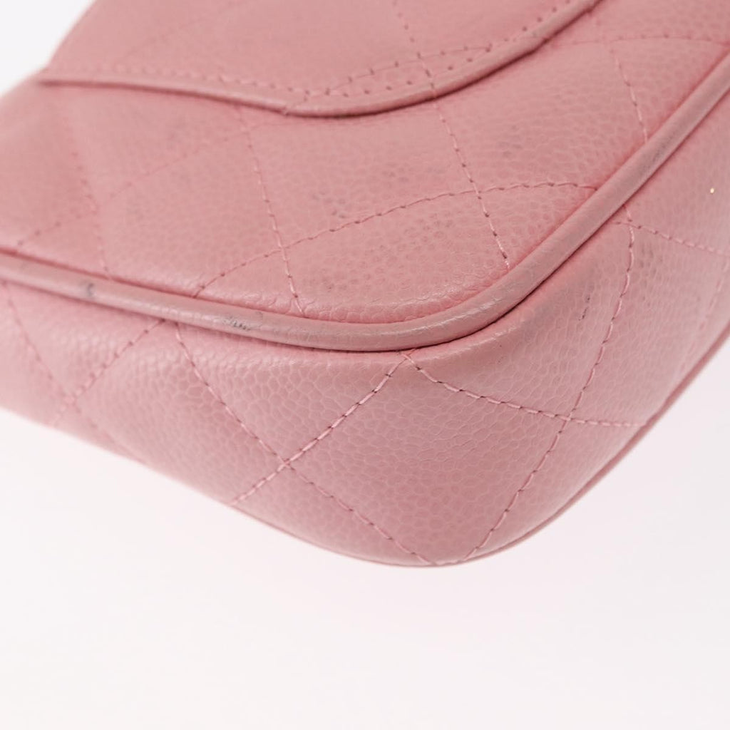 Chanel Timeless Cc Chain Shoulder Bag Quilted Caviar Pink Leather Shoulder Bag Bag