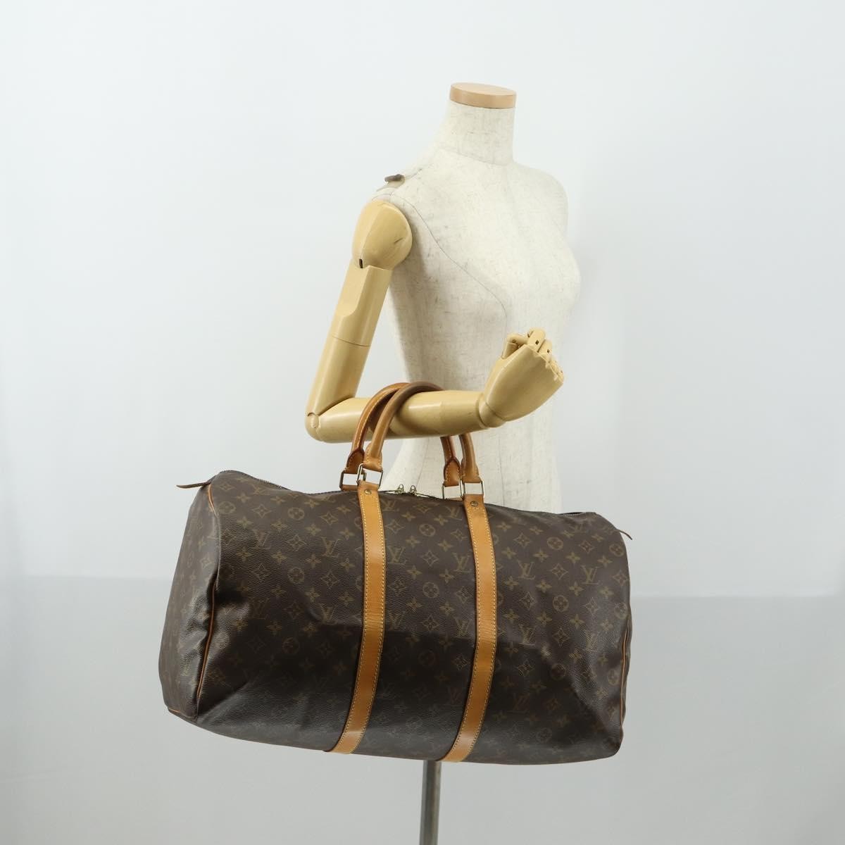 Louis Vuitton Keepall Bag Monogram Canvas Brown Canvas Travel Bag