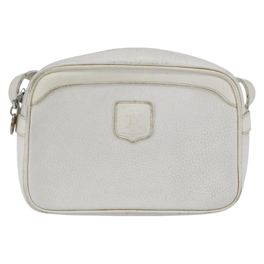 Celine Vintage Shoulder Bag Leather White Leather Shoulder Bag Bag