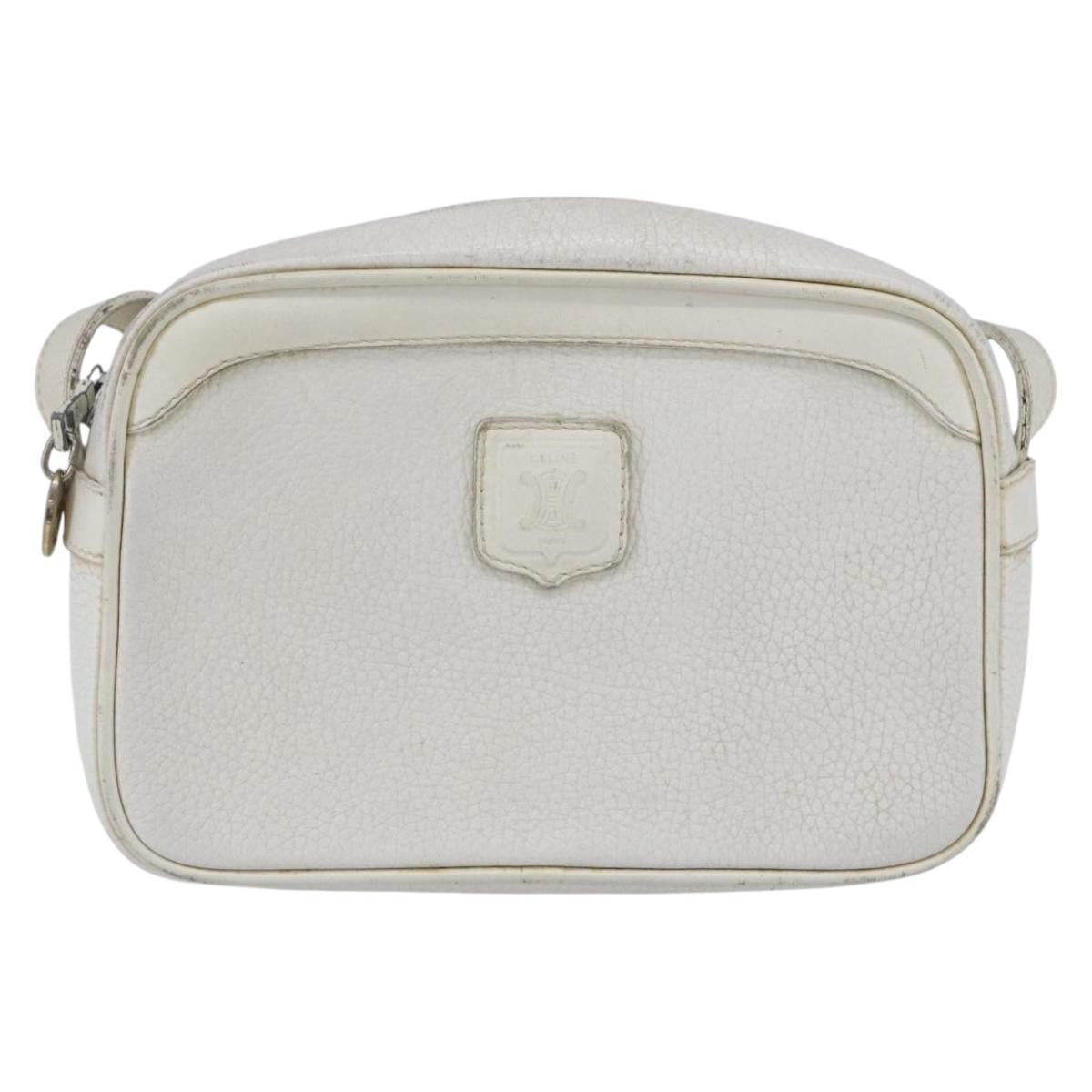 Celine Vintage Shoulder Bag Leather White Leather Shoulder Bag Bag