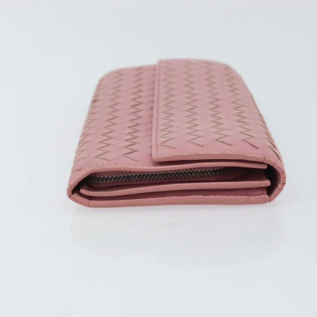 Bottega Veneta Intrecciato Long Zip  Wallet Leather Pink Leather Wallets Accessory