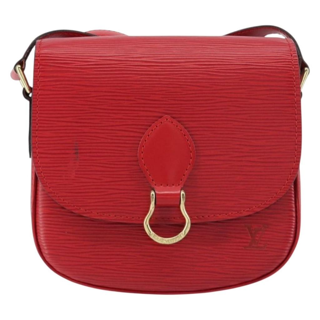 Louis Vuitton Saint Cloud Handbag Epi Leather Red Leather Shoulder Bag
