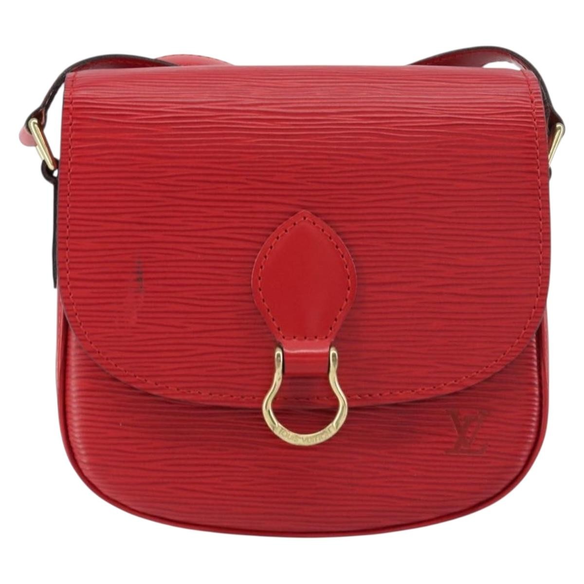 Louis Vuitton Saint Cloud Handbag Epi Leather Red Leather Shoulder Bag