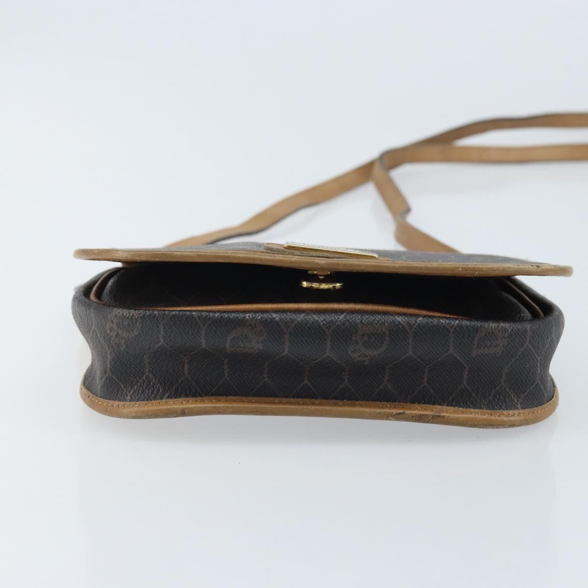 Christian Dior Vintage Honeycomb Flap Crossbody Bag Canvas And Leather Black Canvas Shoulder Bag Bag (Pre-Owned)