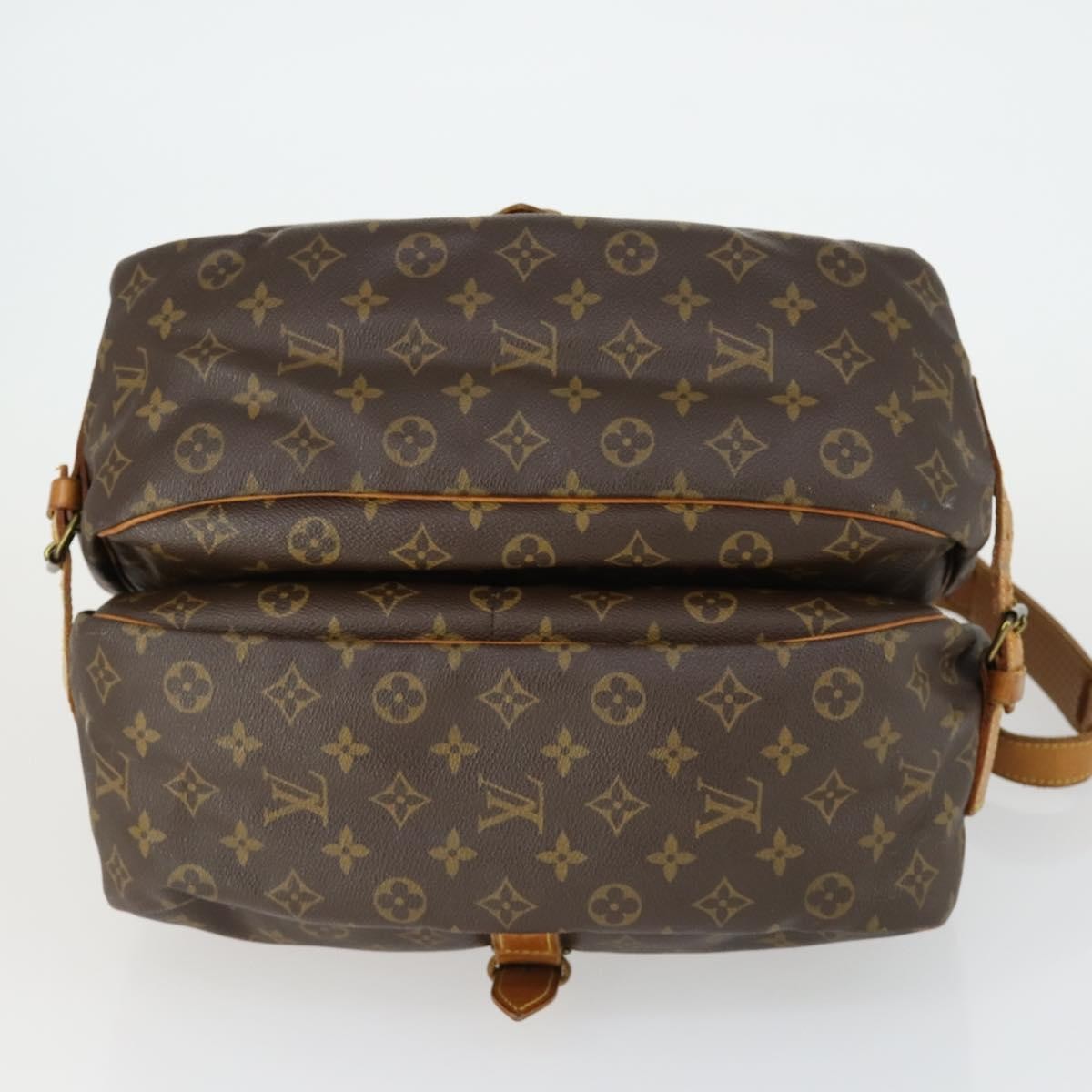 Louis Vuitton Saumur Handbag Monogram Canvas Brown Canvas Shoulder Bag