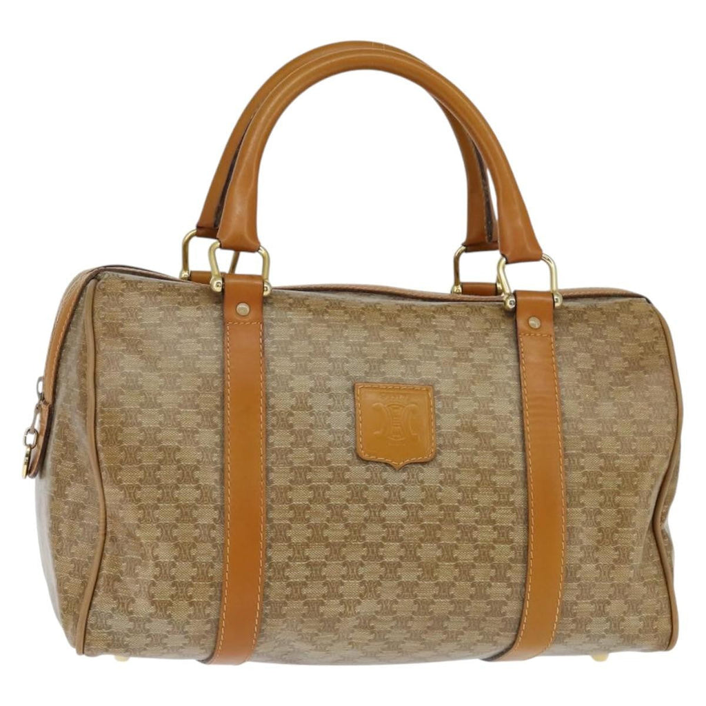 Celine Vintage Duffle Bag Macadam Coated Canvas Beige Canvas Handbag