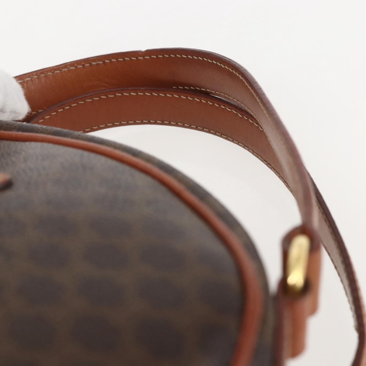 Celine Vintage Macadam Handbag Canvas And Leather Brown Canvas Handbag