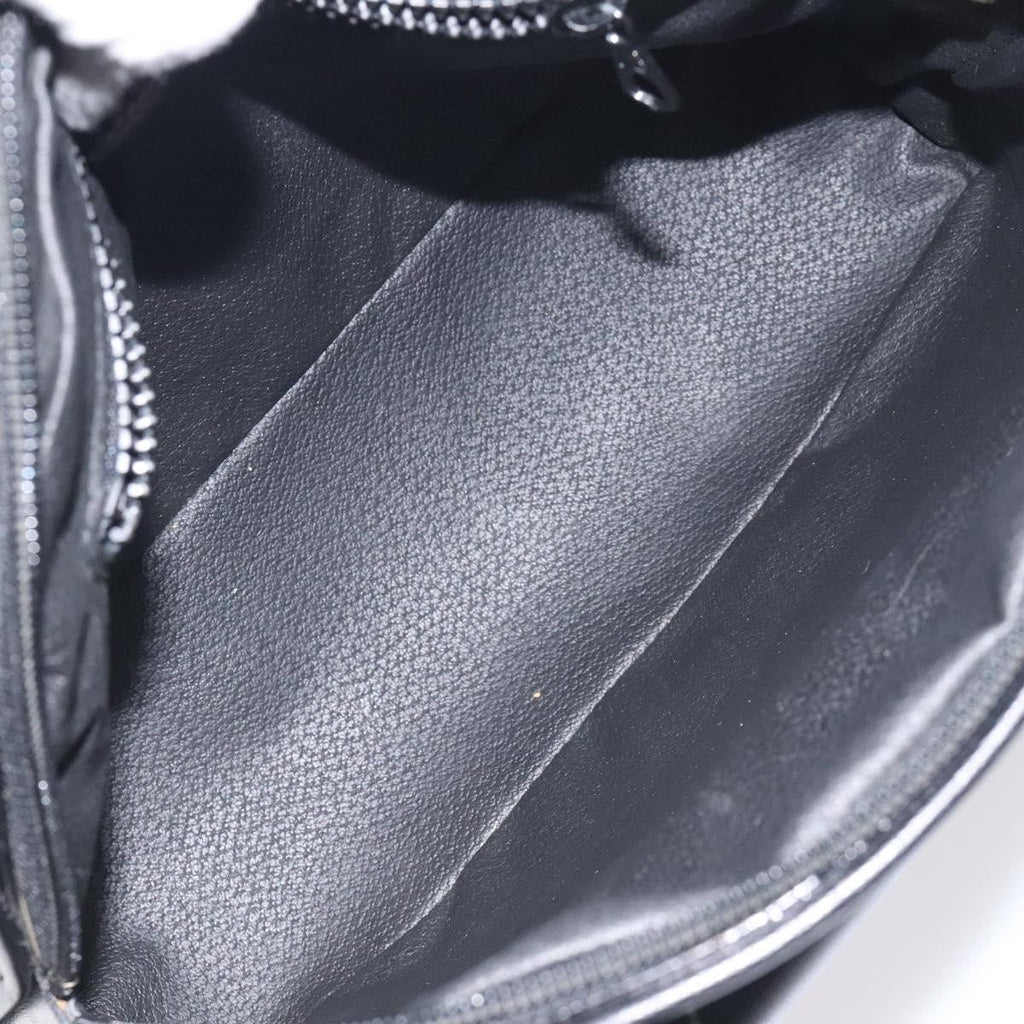 Celine Circle Logo Handbag Leather Black Leather Bag
