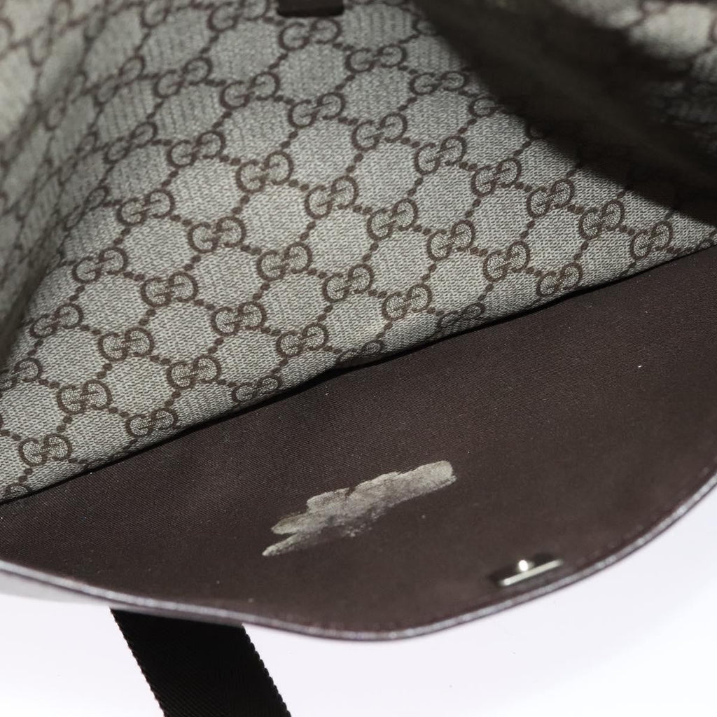 Gucci Zip Top Messenger Bag Gg Coated Canvas Beige Canvas Shoulder Bag Bag (Pre-Owned)