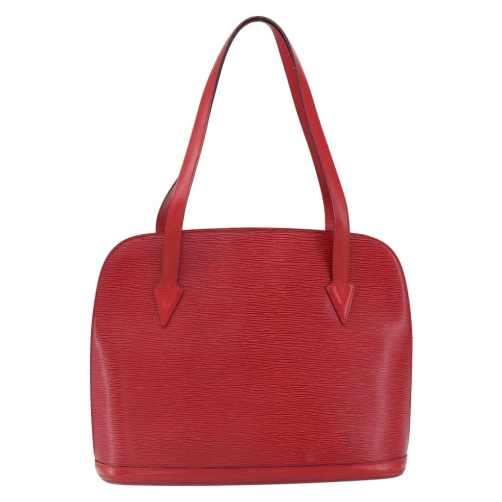 Louis Vuitton Lussac Handbag Epi Leather Red Leather Shoulder Bag