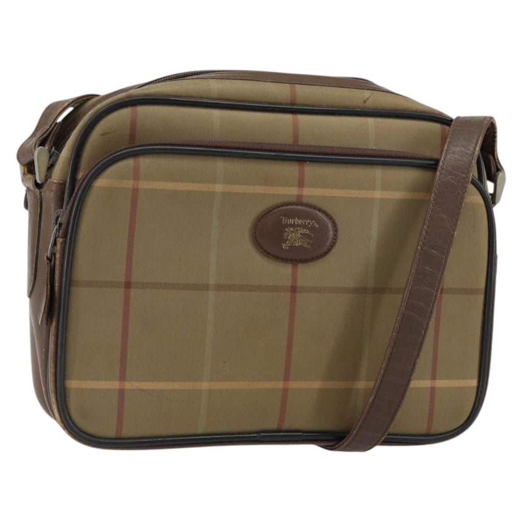 Burberry Nova Check Shoulder Bag Canvas Beige Canvas Shoulder Bag