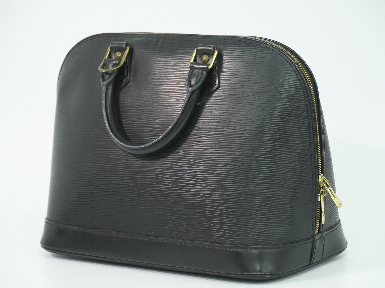 Louis Vuitton Alma Handbag Epi Leather Black Leather Handbag