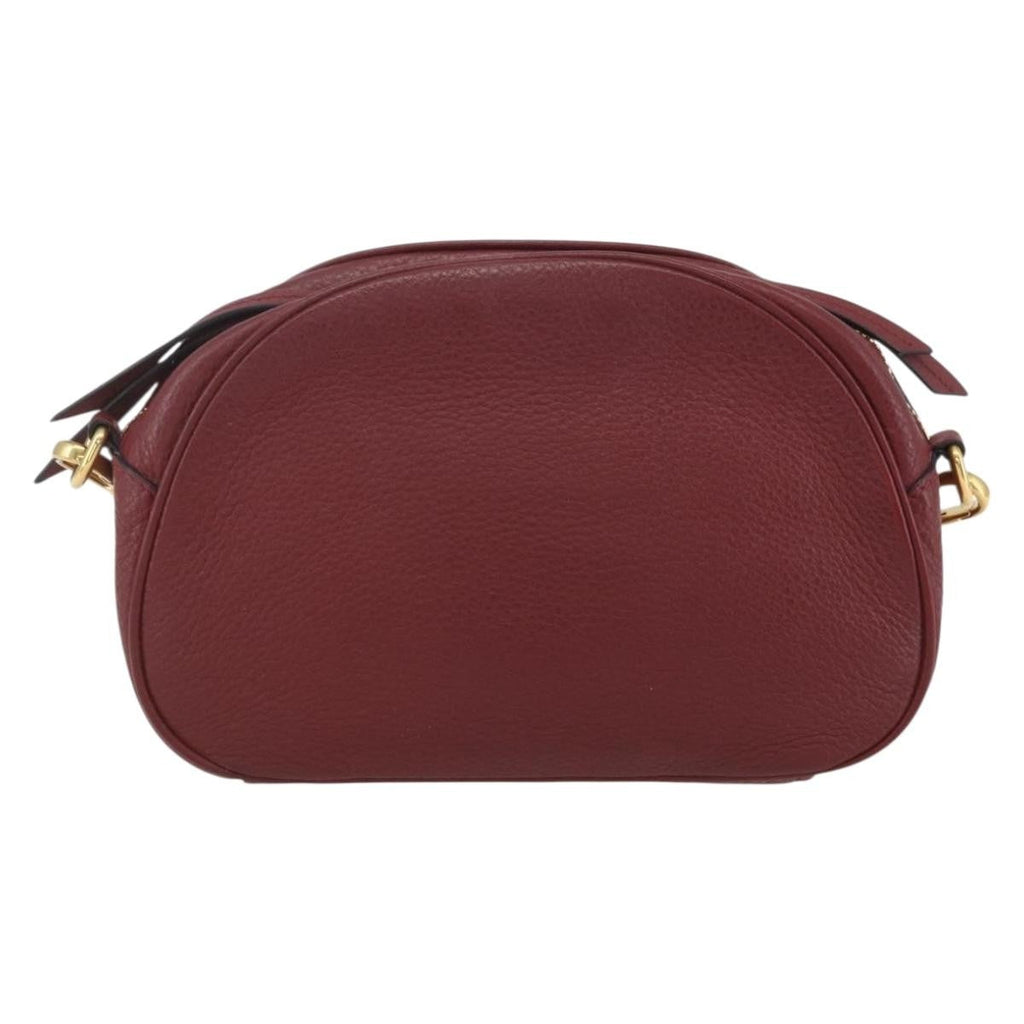 Prada Dual Strap Crossbody Bag Vitello Daino Burgundy Leather Shoulder Bag Bag