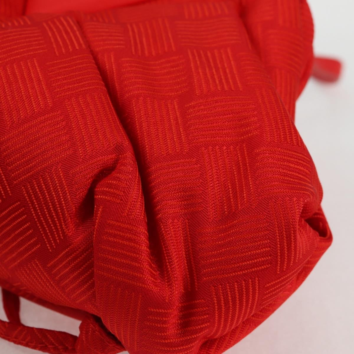Bottega Veneta Point Shoulder Bag Chunky Knit Fabric Red Nylon Shoulder Bag Bag