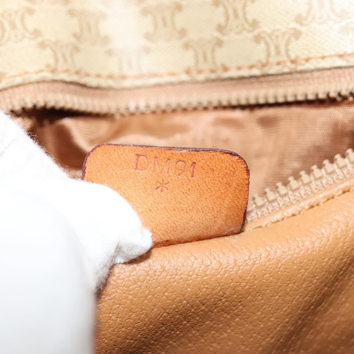 Celine Vintage Macadam Shoulder Bag Canvas And Leather Beige Canvas Shoulder Bag Bag