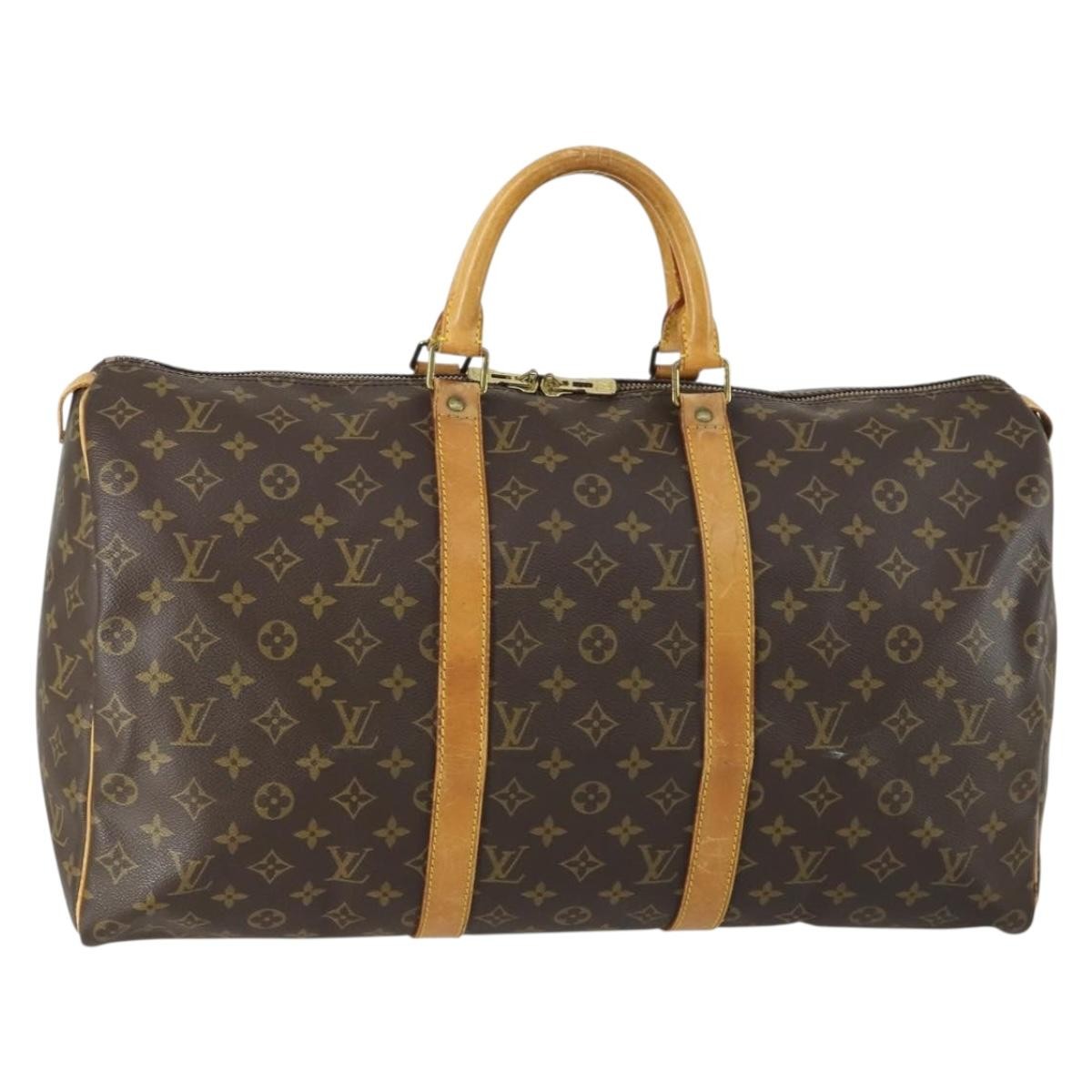 Louis Vuitton Keepall Bag Monogram Canvas Brown Canvas Travel Bag