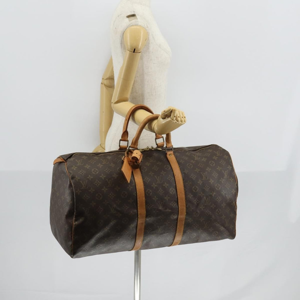 Louis Vuitton Keepall Bag Monogram Canvas Brown Canvas Travel Bag