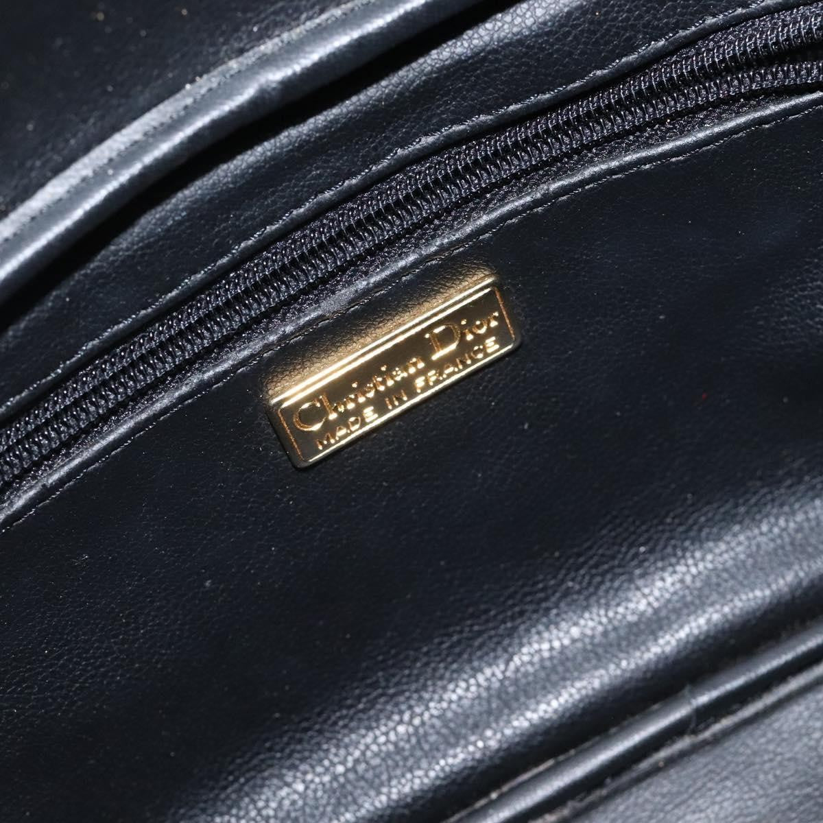 Christian Dior Vintage Cd Handbag Leather Black Leather Handbag (Pre-Owned)