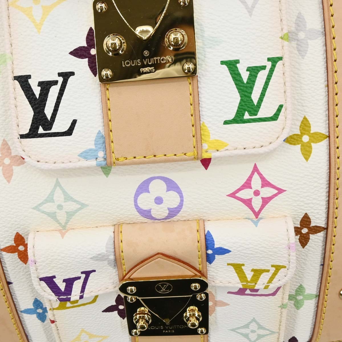 Louis Vuitton Keepall Bag Monogram Multicolor White Canvas Travel Bag