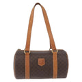 Celine Vintage Macadam Shoulder Bag Canvas And Leather Brown Canvas Shoulder Bag Bag
