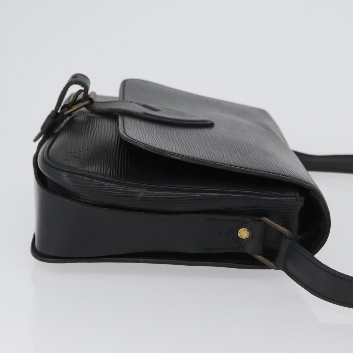 Louis Vuitton Cartouchiere Handbag Epi Leather Black Leather Shoulder Bag