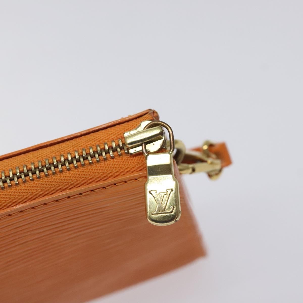 Louis Vuitton Pochette Accessoires Epi Leather Orange Leather Clutche & Pouche Bag