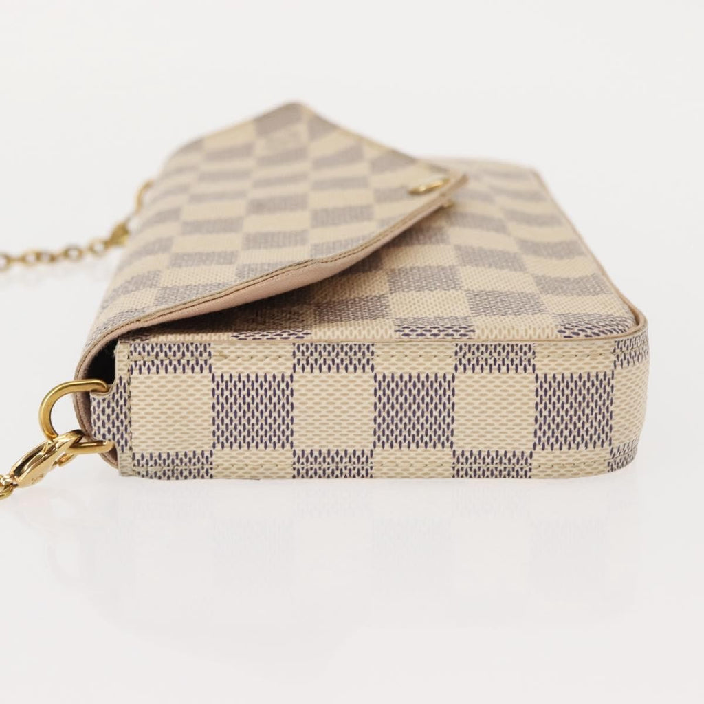 Louis Vuitton Felicie Pochette Damier White Canvas Clutche & Pouche Bag