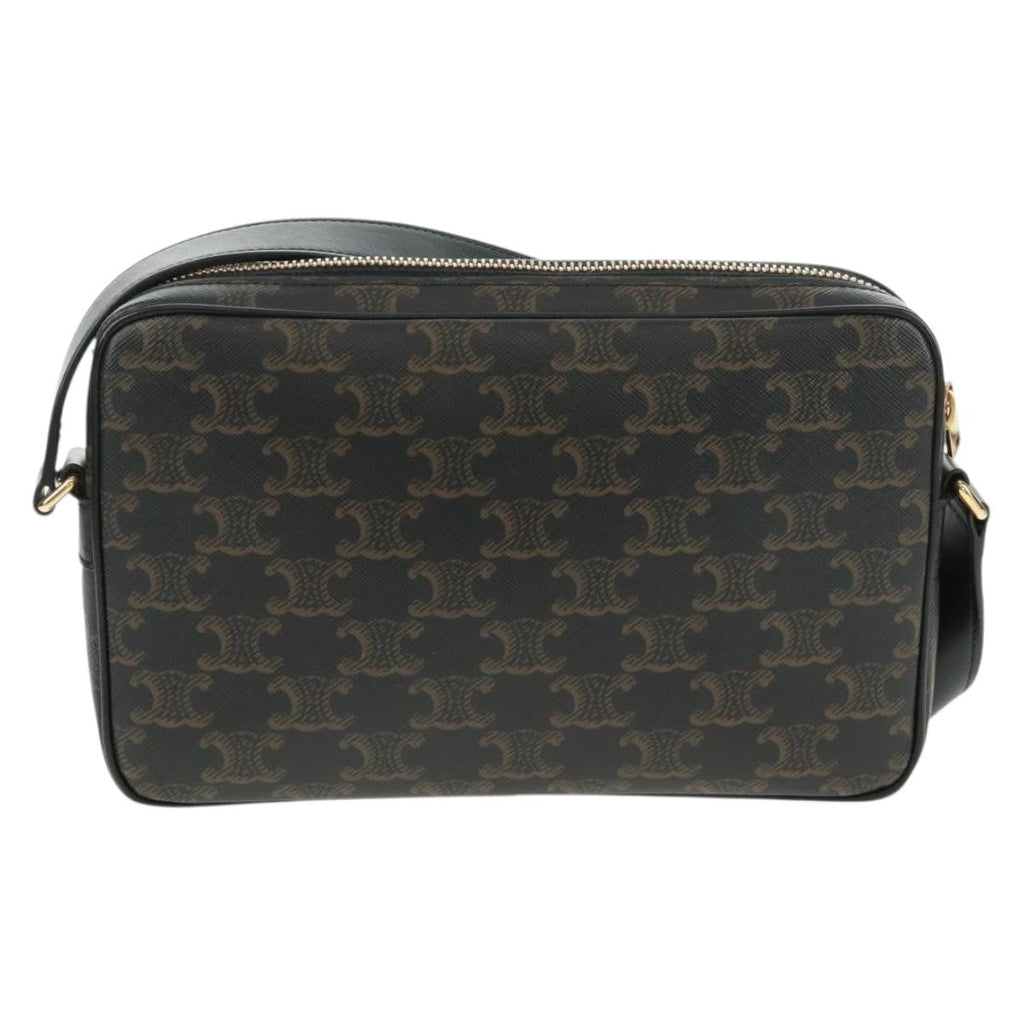 Celine Logo Messenger Bag Triomphe Coated Canvas Black Pvc Shoulder Bag Bag